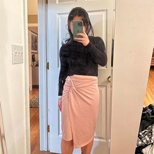 baby pink tulip-esque pencil skirt